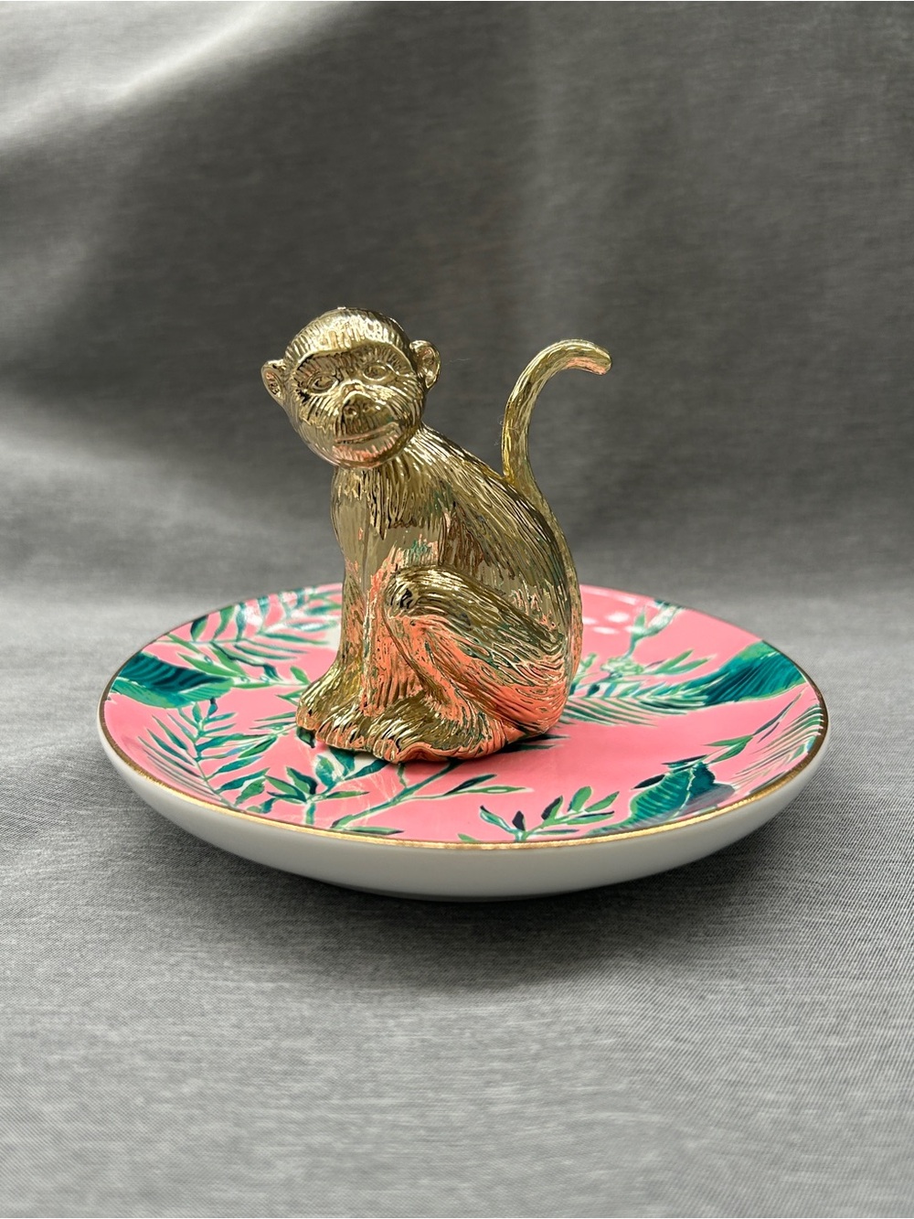 RARE Lilly Pulitzer Chimpoiserie Monkey Ceramic Ring Holder Trinket Dish Tray